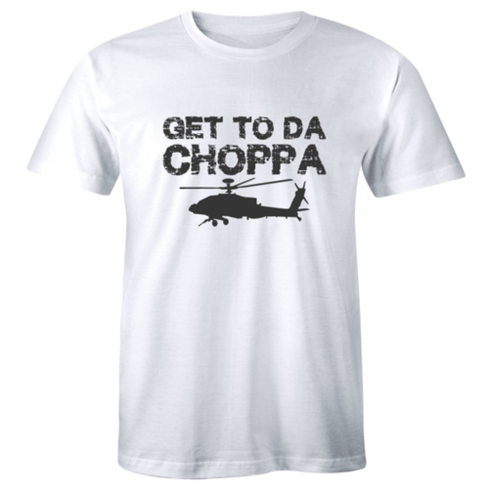 Get To Da Choppa! Vintage Retro 80's Movie T-shirt